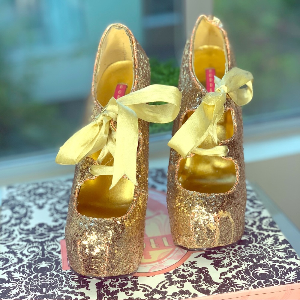 Gold Glitter Stilettos